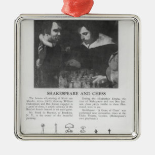 William Shakespeare och Ben Jonson Julgransprydnad Metall