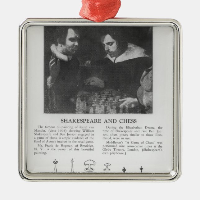 William Shakespeare och Ben Jonson Julgransprydnad Metall (Framsidan)