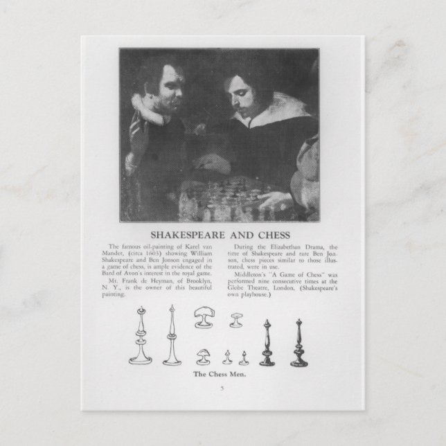 William Shakespeare och Ben Jonson Vykort (Framsida)