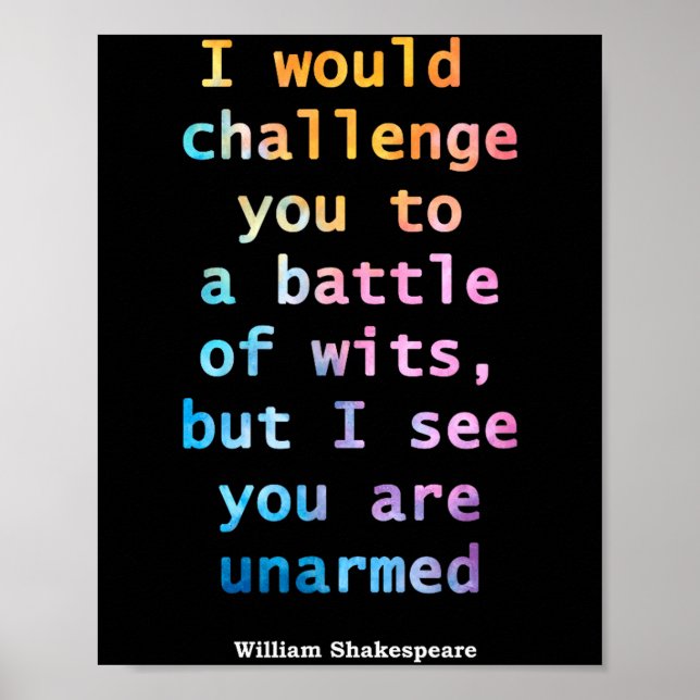 William Shakespeare Pastel Jag ser att du är obevä Poster (Framsidan)