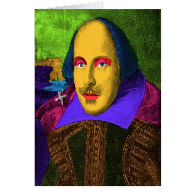 William Shakespeare Pop Art Hälsningskort (Framsidan)