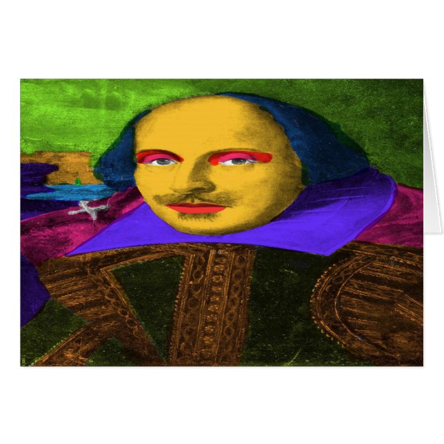 William Shakespeare Pop Art Julkort Hälsningskort (Framsidan Horizontal)