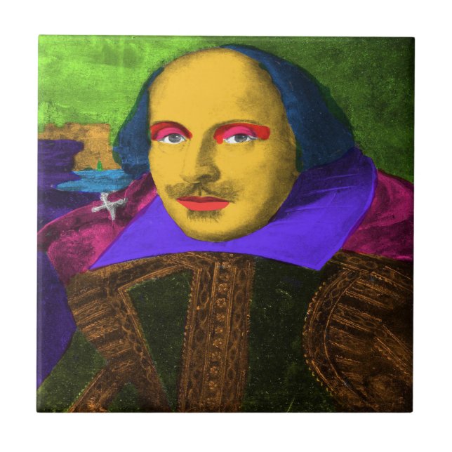 William Shakespeare Pop Art Kakelplatta (Framsidan)