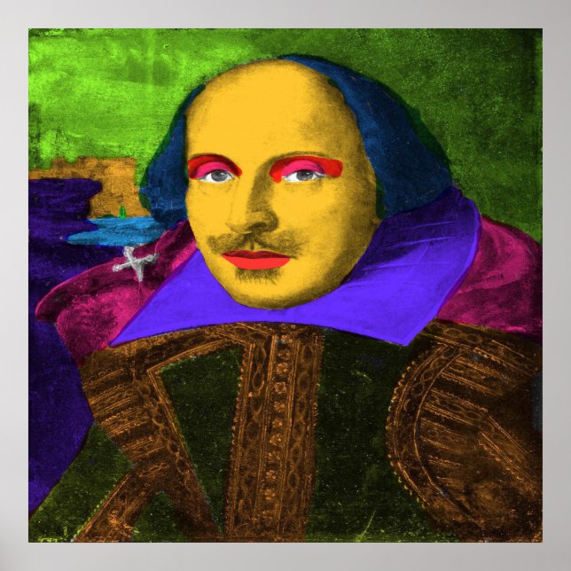 William Shakespeare Pop Art Poster (Framsidan)