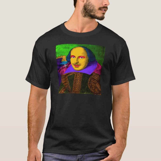 William Shakespeare Pop Art Tee Shirt (Framsida)