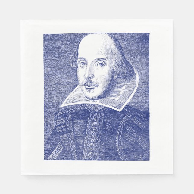 William Shakespeare Porträtt Första Folio Pappersservett (Framsidan)