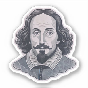 William Shakespeare porträtt Hamlet illustration Klistermärken