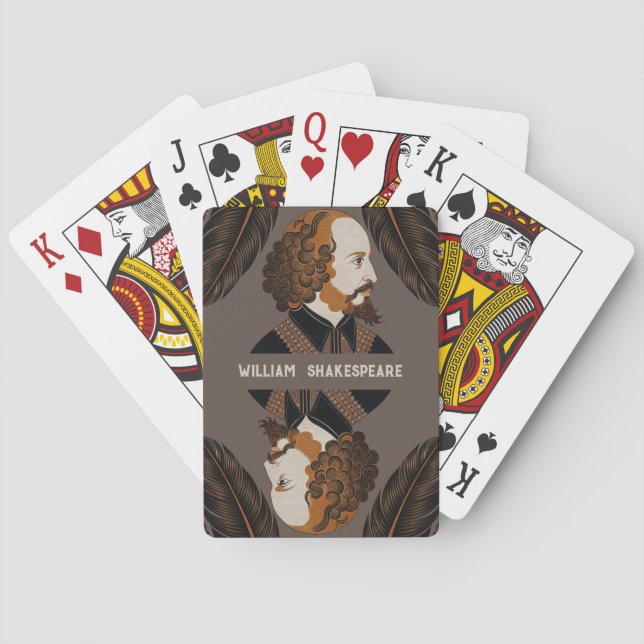 William Shakespeare porträtt illustration Guld Casinokort (Baksidan)