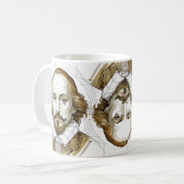William Shakespeare porträtt illustration Guld Kaffemugg