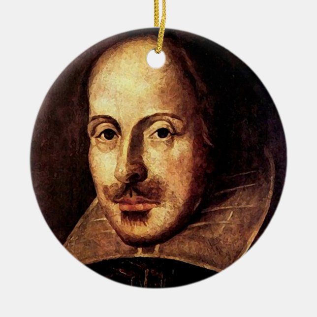 William Shakespeare porträtt Julgransprydnad Keramik (Framsidan)