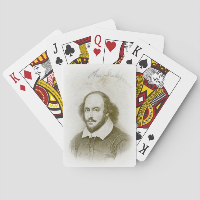 William Shakespeare Porträtt och Namnteckning kort Casinokort (Baksidan)