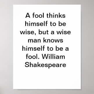 William Shakespeare Poster citattecken