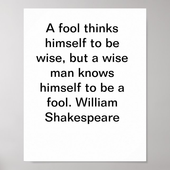 William Shakespeare Poster citattecken (Framsidan)