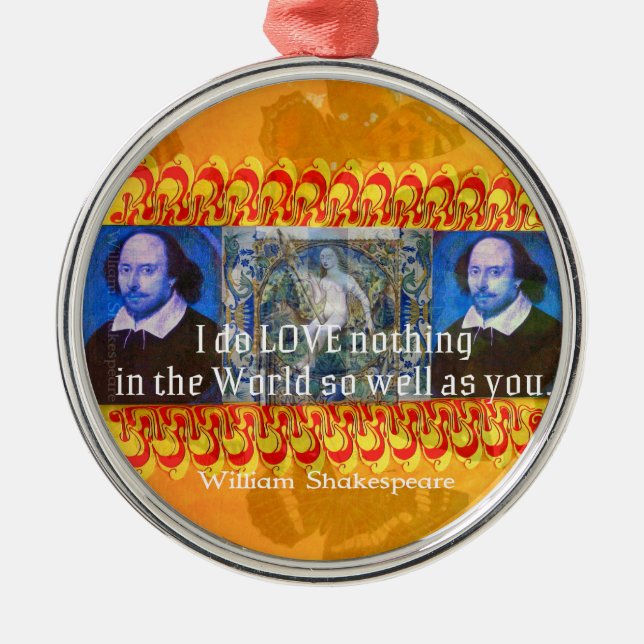 William Shakespeare Romantic KÄRLEK Quote Julgransprydnad Metall (Framsidan)