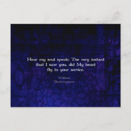 William Shakespeare Romantic Kärlek Quote Vykort
