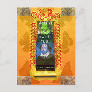 William Shakespeare Romantic KÄRLEK Quote Vykort
