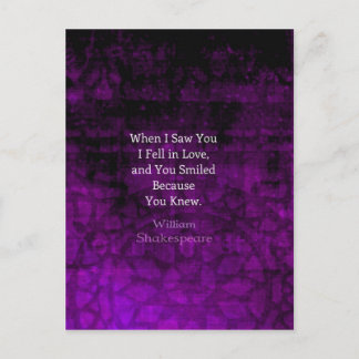 William Shakespeare Romantic Kärlek Say Vykort