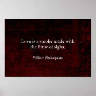 William Shakespeare Romeo och Juliet KÄRLEK Quote Poster
