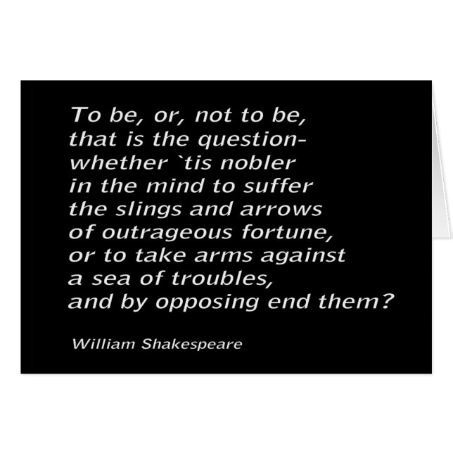 William Shakespeare`s `Hamlet` Hälsningskort (Framsidan Horizontal)
