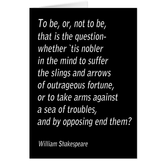 William Shakespeare`s `Hamlet` Hälsningskort (Framsidan)