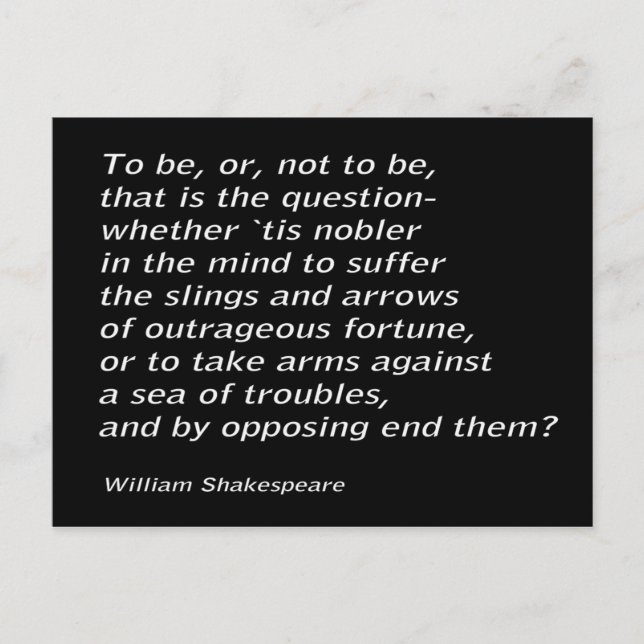 William Shakespeare`s `Hamlet` Vykort (Framsida)