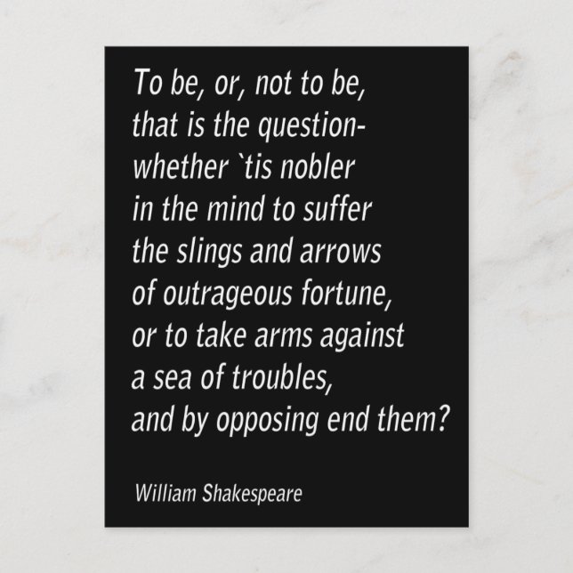 William Shakespeare`s `Hamlet` Vykort (Framsida)