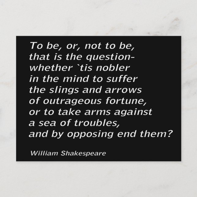William Shakespeare`s `Hamlet` Vykort (Framsida)
