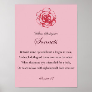 William Shakespeare Sonnets citat Poster