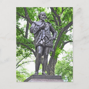 William Shakespeare Statue i Central Park Vykort
