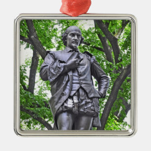 William Shakespeare staty i Central Park Julgransprydnad Metall