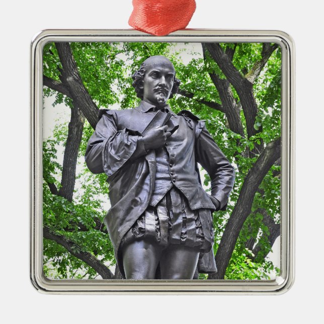 William Shakespeare staty i Central Park Julgransprydnad Metall (Framsidan)