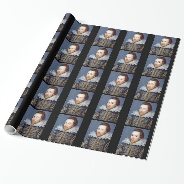 William Shakespeare Theme Wrapping Papper Presentpapper (Utrullad)