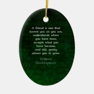 William Shakespeare Vänskap inspirationsoffert Julgransprydnad Keramik