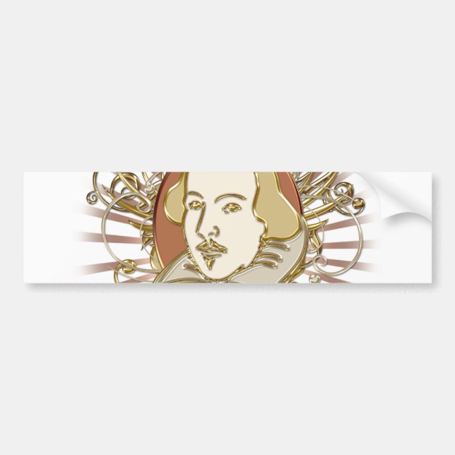 William Shakespeare vapensköld (guld) Bildekal (Framsidan)