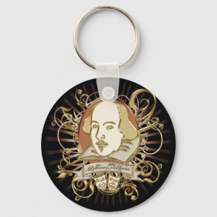 William Shakespeare vapensköld (guld) Nyckelring