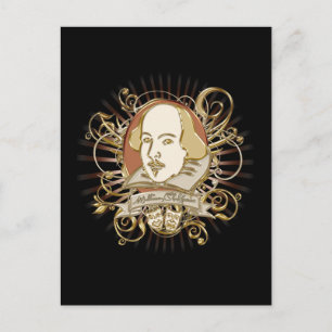 William Shakespeare Vapensköld (Guld) Vykort