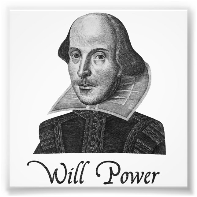 William Shakespeare Will Power Fototryck (Framsidan)