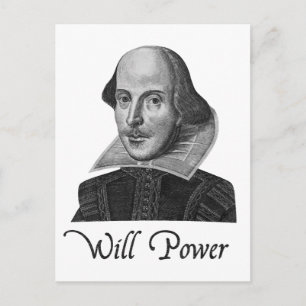 William Shakespeare Will Power Vykort