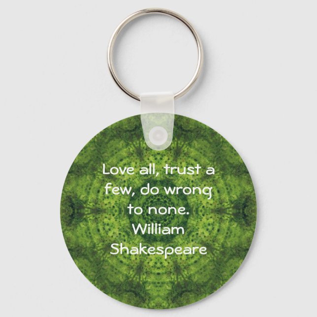 William Shakespeare Wisdom Quotation Say Nyckelring (Framsida)