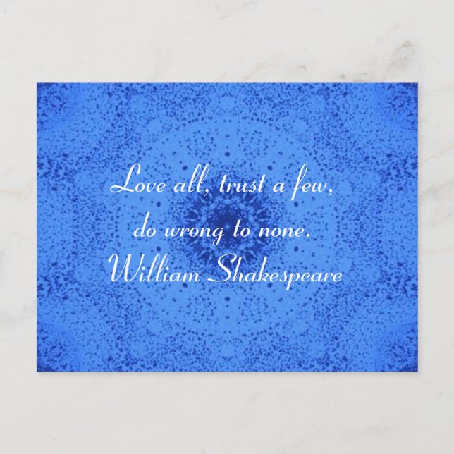 William Shakespeare Wisdom Quotation Say Vykort (Framsida)