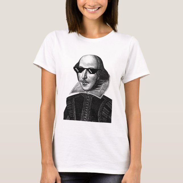 William Shakespeare with Shades Women's T Shirt (Framsida)