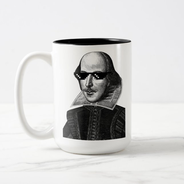 William Shakespeare with Sunglasses Två-Tonad Mugg (Vänster)