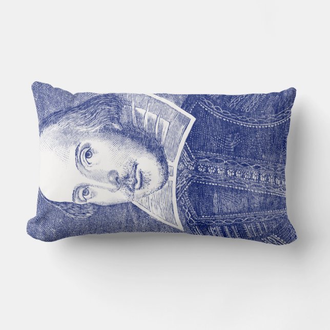 William Shakespeares porträtt från First Folio Lumbarkudde (Framsida)