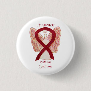 William Syndrom Angel Awareness Ribbon Spännen Knapp
