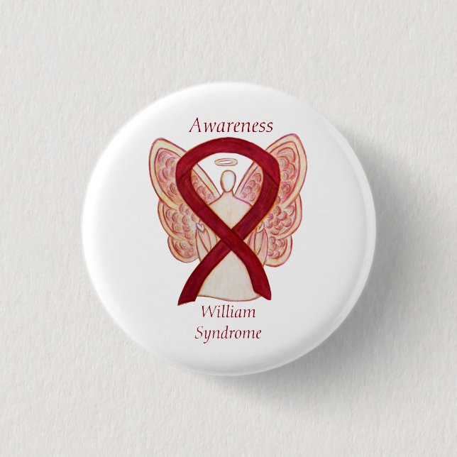 William Syndrom Angel Awareness Ribbon Spännen Knapp (Framsida)