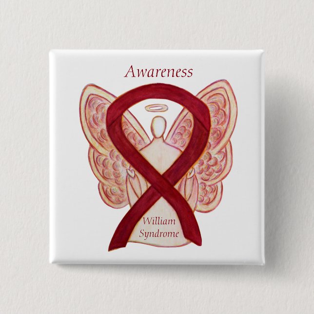 William Syndrome Angel Awareness Ribbon Stift Knapp (Framsida)