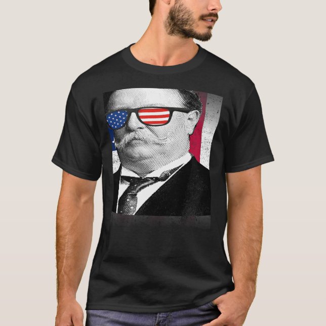 William Taft USA flagga Patriotic American Flagga  T Shirt (Framsida)