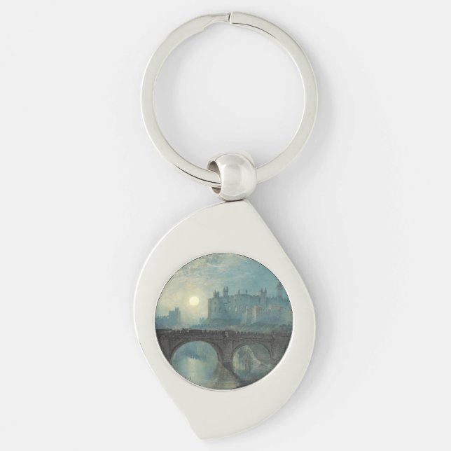 William Turner Alnwick Castle Swirl Silverfärgad Nyckelring (Framsidan)