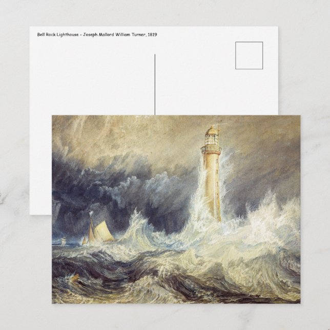 William Turner - Bell Rock Lighthouse Vykort (Fram/baksida)