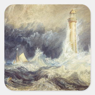 William Turner - Bell Sten Lighthouse Fyrkantigt Klistermärke